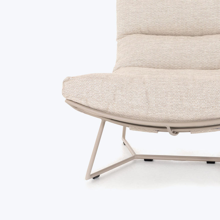 Outdoor Upholstered Lounge Chair, Beige Default Title