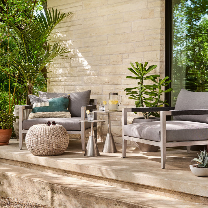 Woven Outdoor Accent Stool Default Title