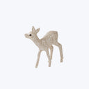 Glittery golden fawn figurine with lifelike detail on white background.