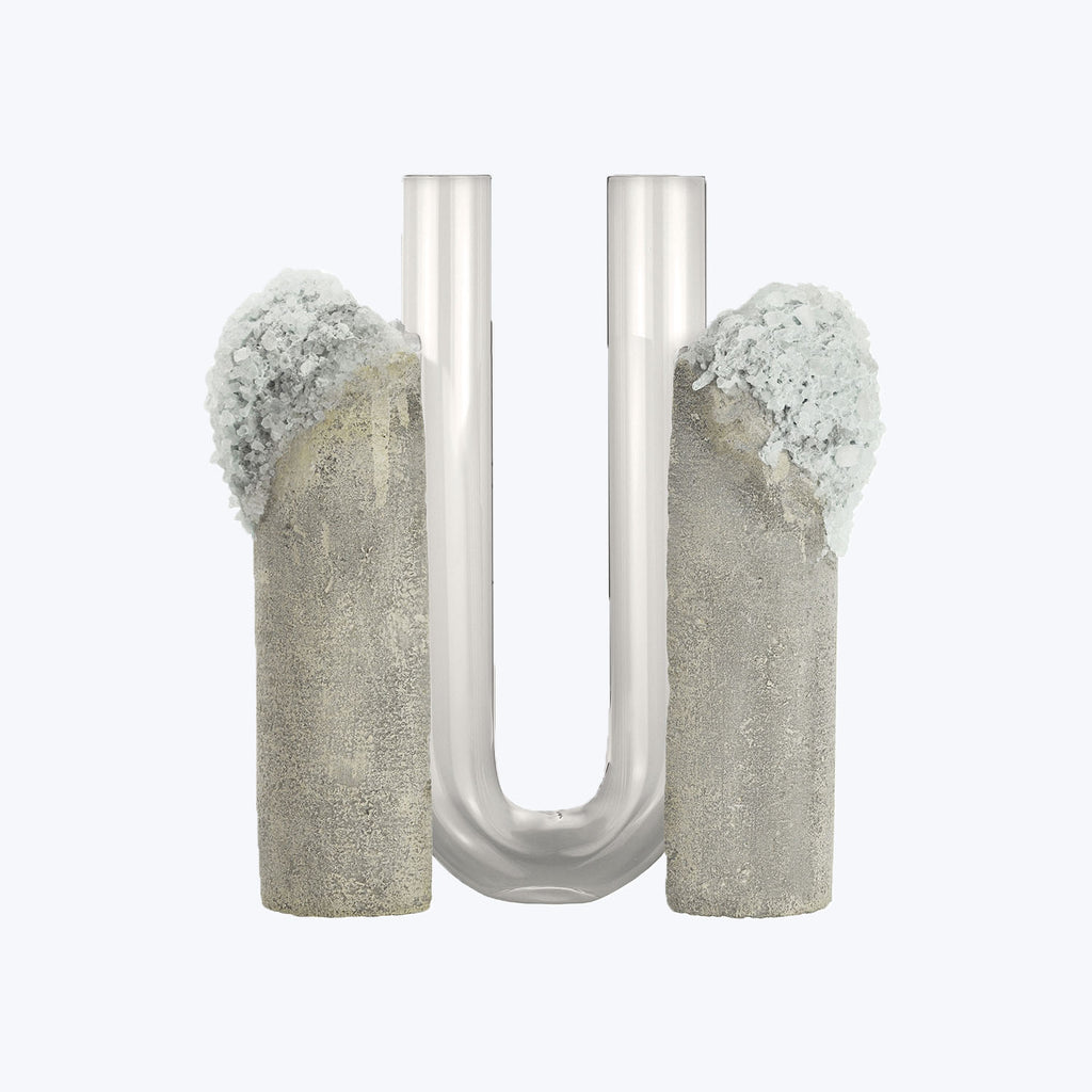 Mineral Vase- Grey Grey Smoked