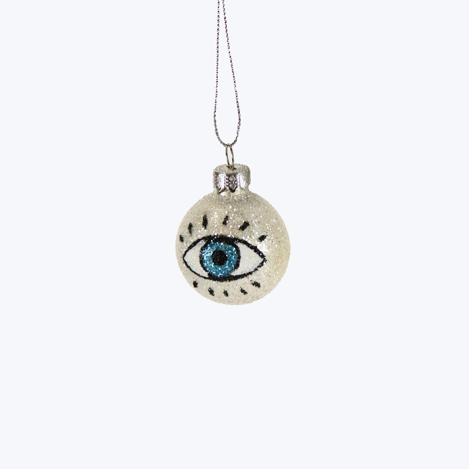 Blue Eye Ornament White