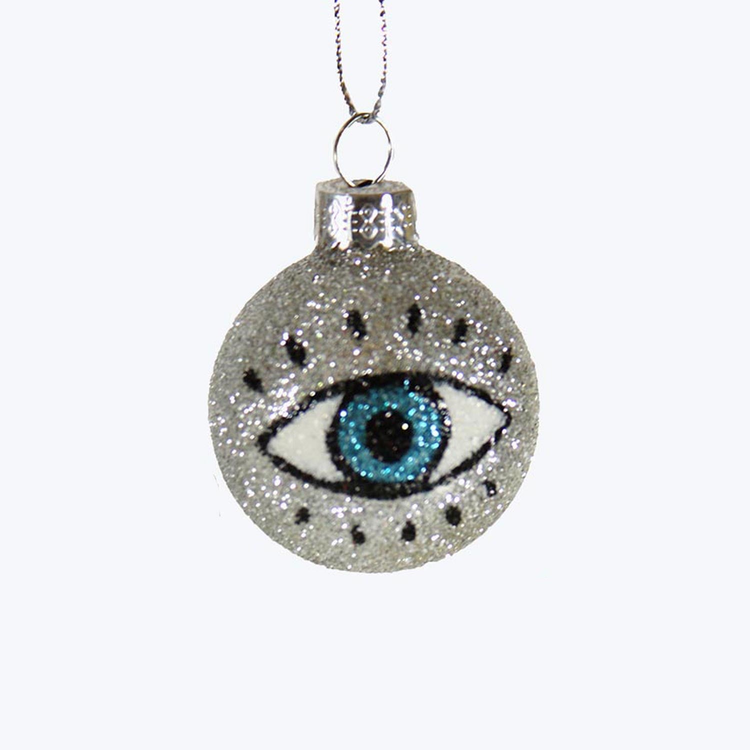 Blue Eye Ornament Silver