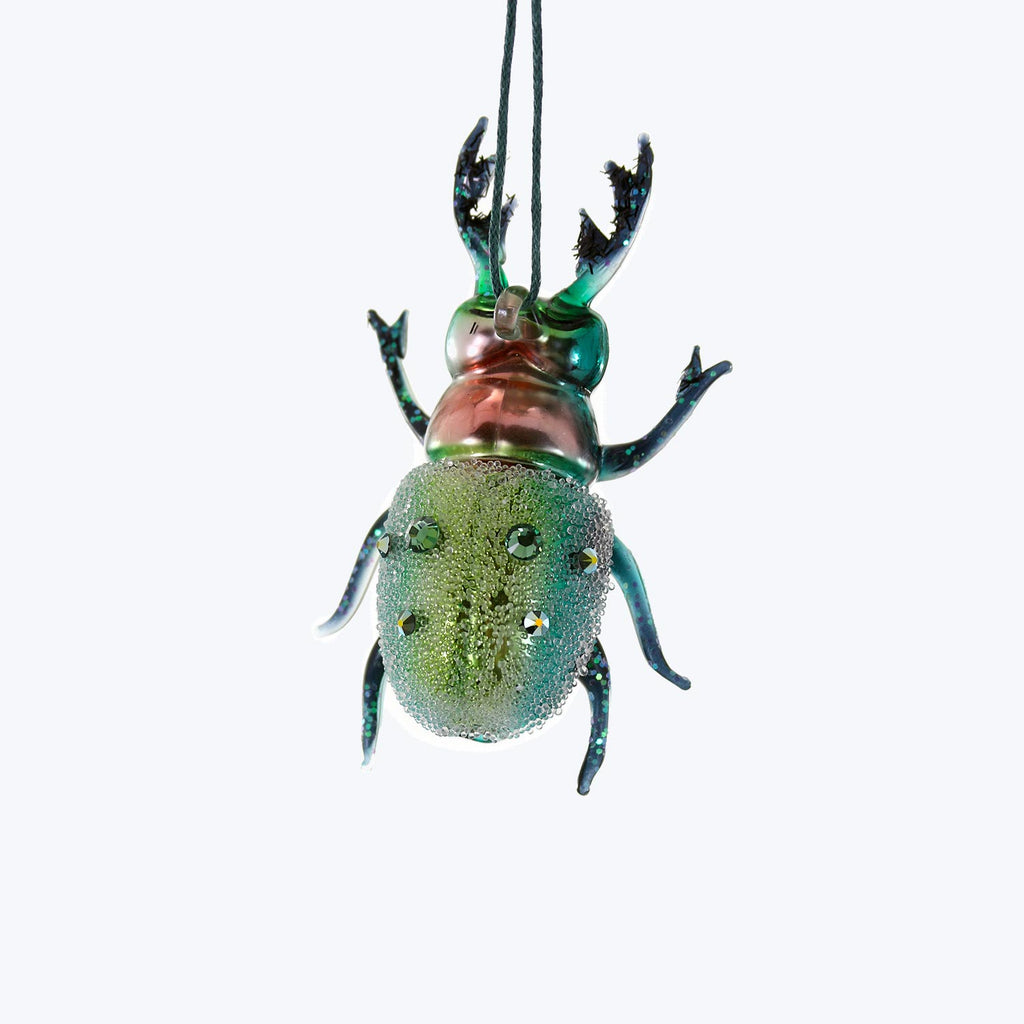 Stag Horn Beetle Ornament Green