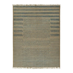 Simple and stylish rectangular area rug with fringe detailing, calming tones.