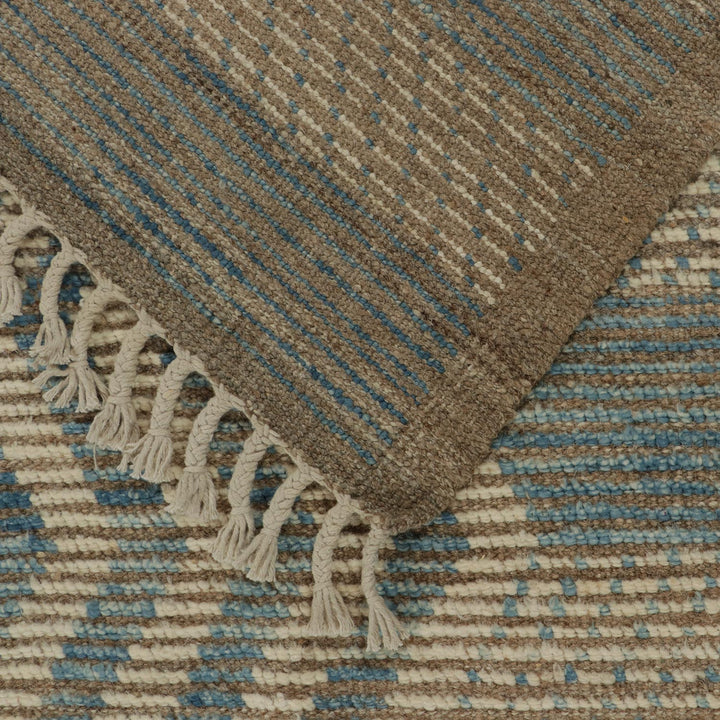 Close-up view of durable woven textile with striped pattern.