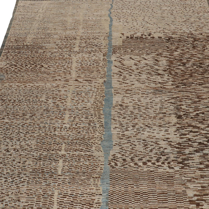 Close-up of staggered brick wall with repair line, uniform color.