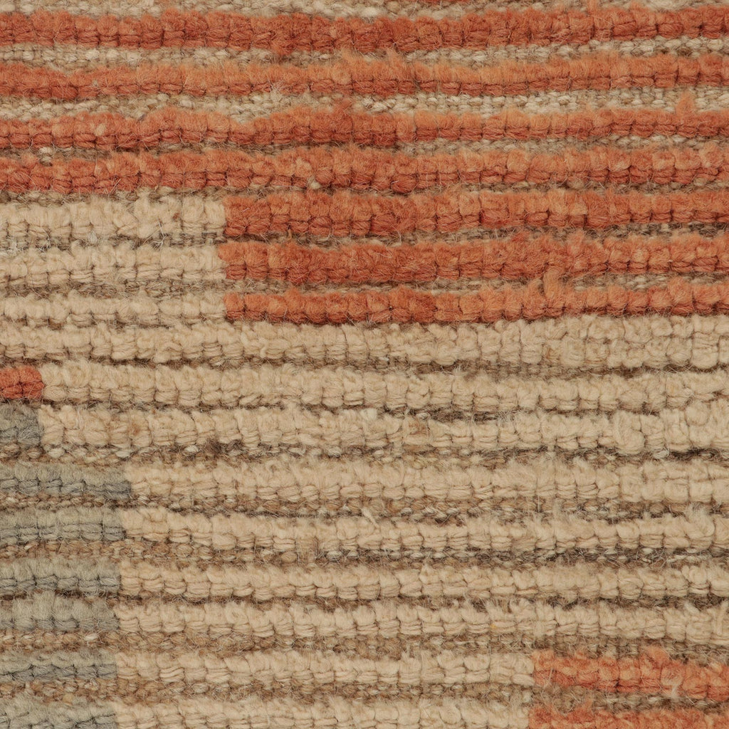 Orange and Grey Moroccan Wool Rug - 8'3" x 9'6"