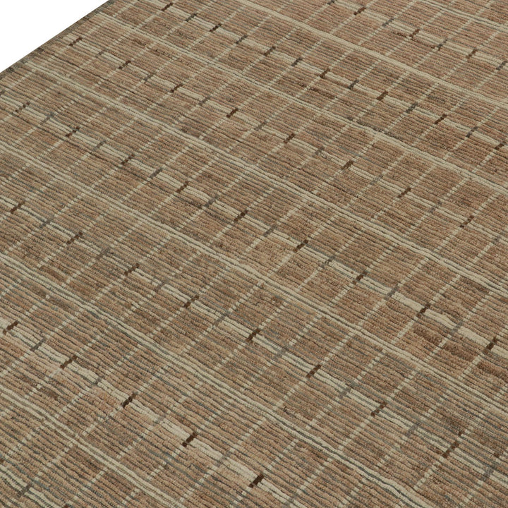 Neutral grid-patterned textile in beige, tan, and brown shades.