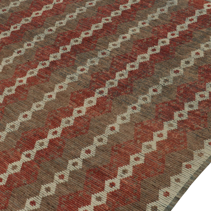 Textured fabric with geometric pattern in warm earthy tones design