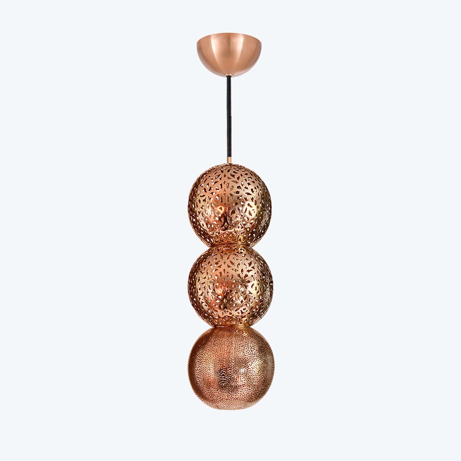Riad Three Pendant Light-Copper
