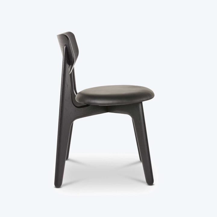 Slab Upholstered Side Chair Burned Oak