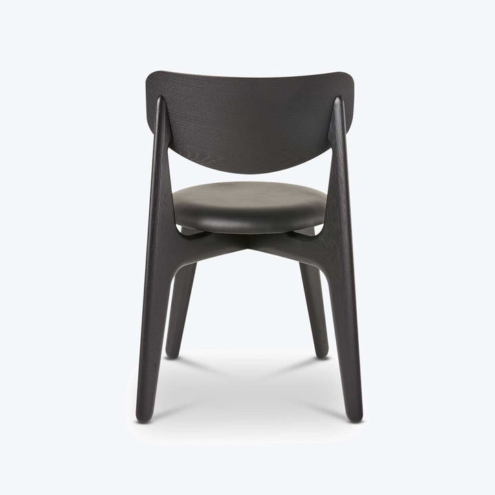 Slab Upholstered Side Chair Burned Oak