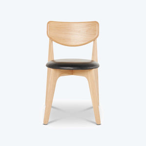 Slab Upholstered Side Chair-Burned Oak
