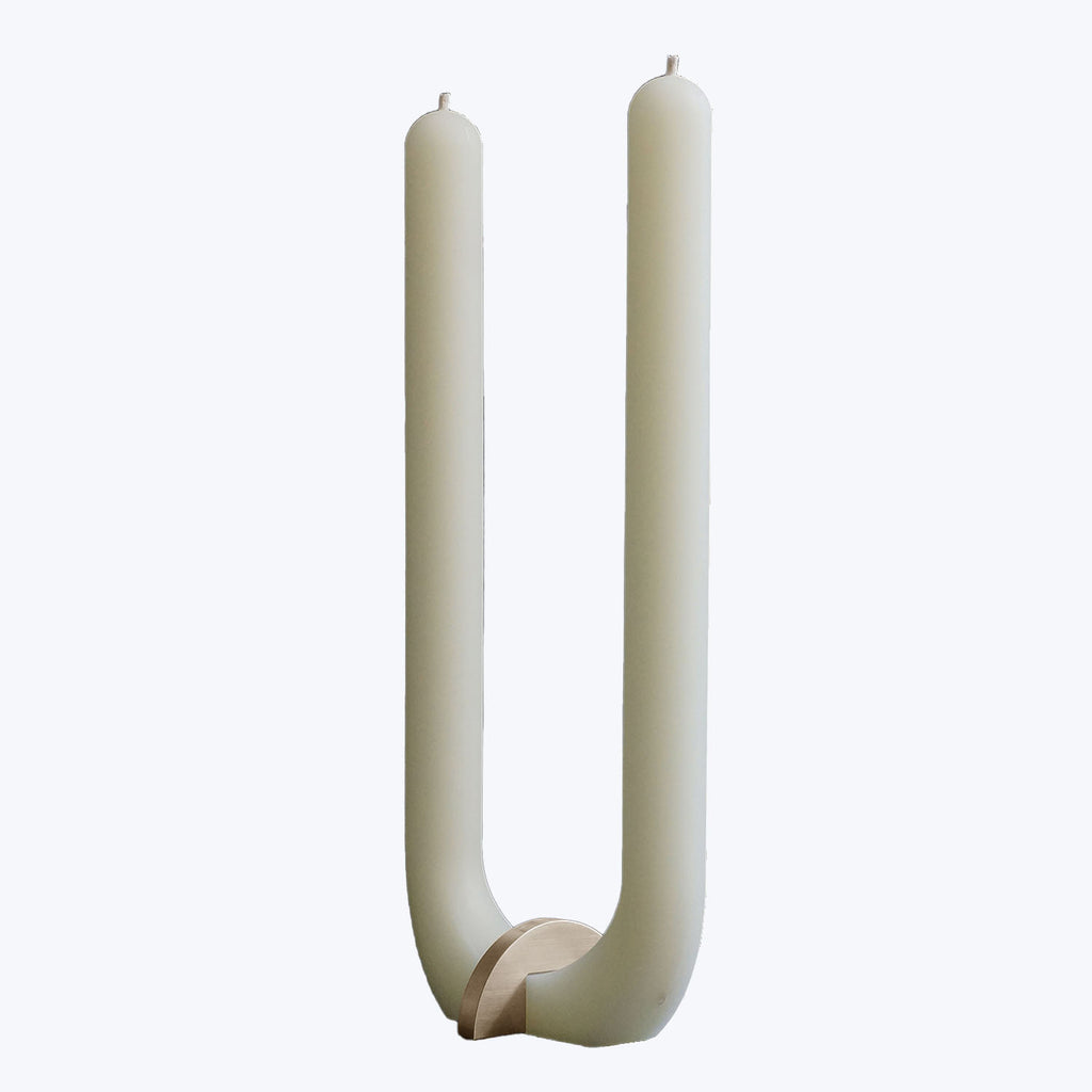 U Candle with Brass Holder-Black