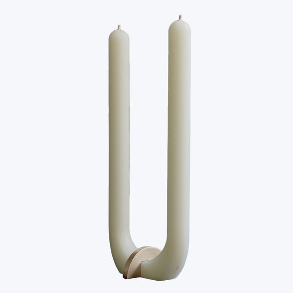 U Candle with Brass Holder-Black