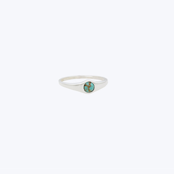 Mini Turquoise Signet Ring, Size 7 Default Title