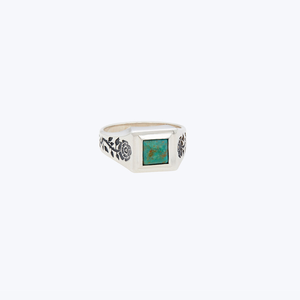 Turquoise Evening Rose Ring, Size 7 Default Title