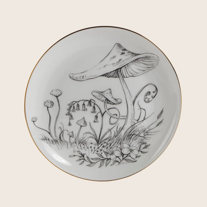 Wonderland Perfect Dessert Plate-Toadstools