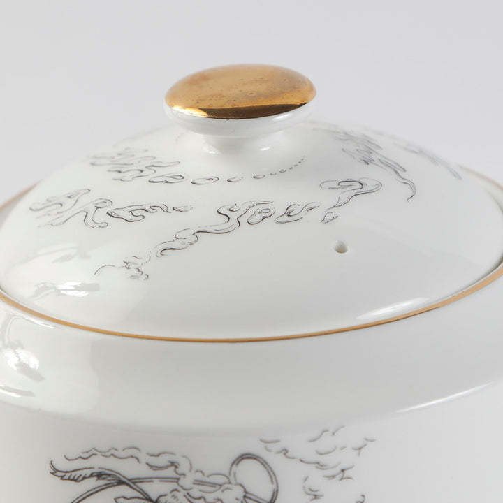 Wonderland Round Teapot Caterpillar & Alice