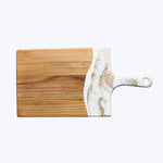 Acacia Medium Cheese Board-White/Gold