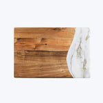 Acacia Bread Board-White/Gold