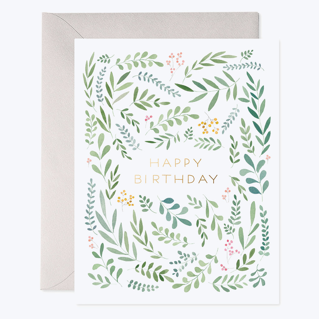 Pretty Leaves Birthday Card Default Title