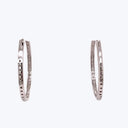 Contemporary 14K White Gold Diamond Hoops Default Title