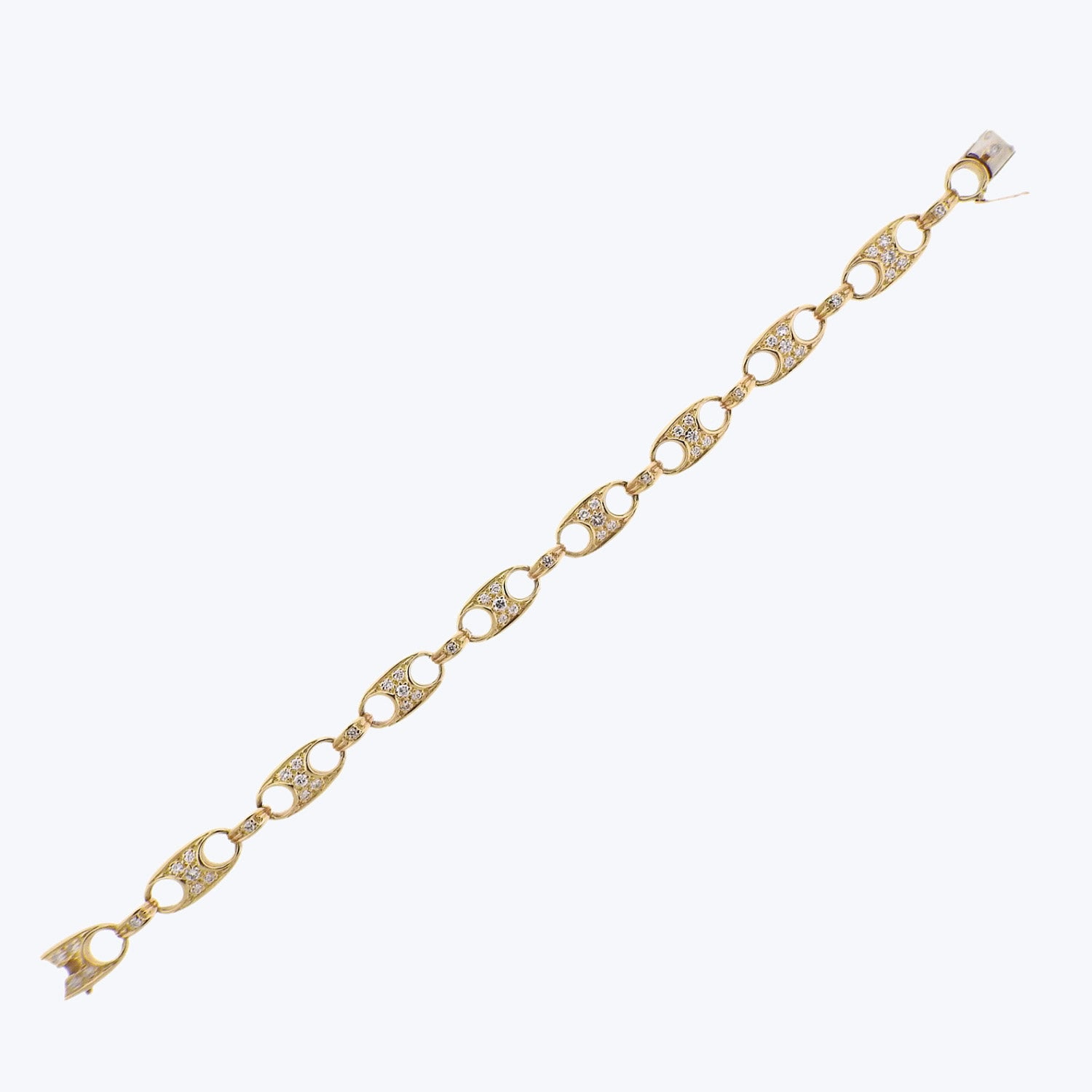 Van Cleef & Arpels Vintage 18K Yellow Gold Diamond Link Bracelet Default Title