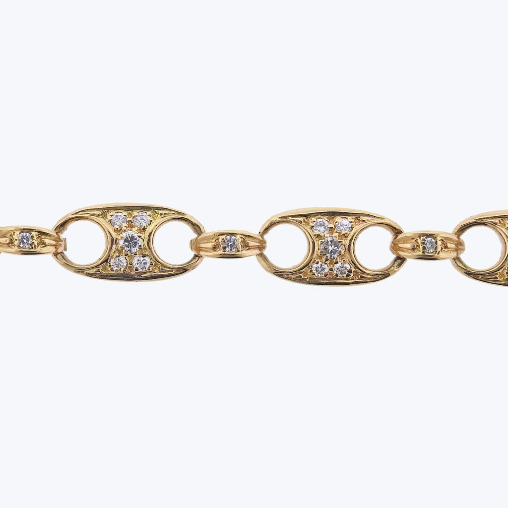 Van Cleef & Arpels Vintage 18K Yellow Gold Diamond Link Bracelet Default Title
