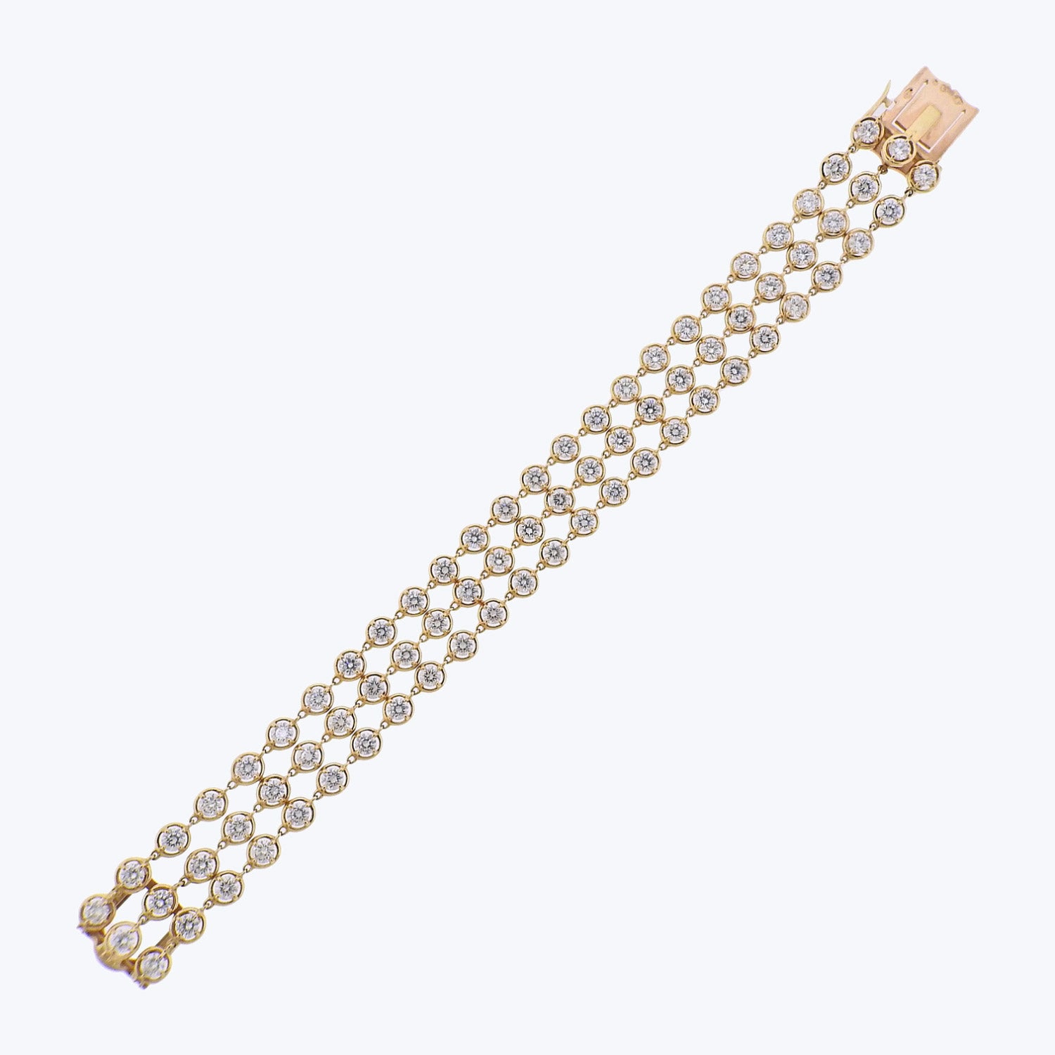 Van Cleef & Arpels Contemporary 18K Yellow Gold Diamond Chain Bracelet Default Title