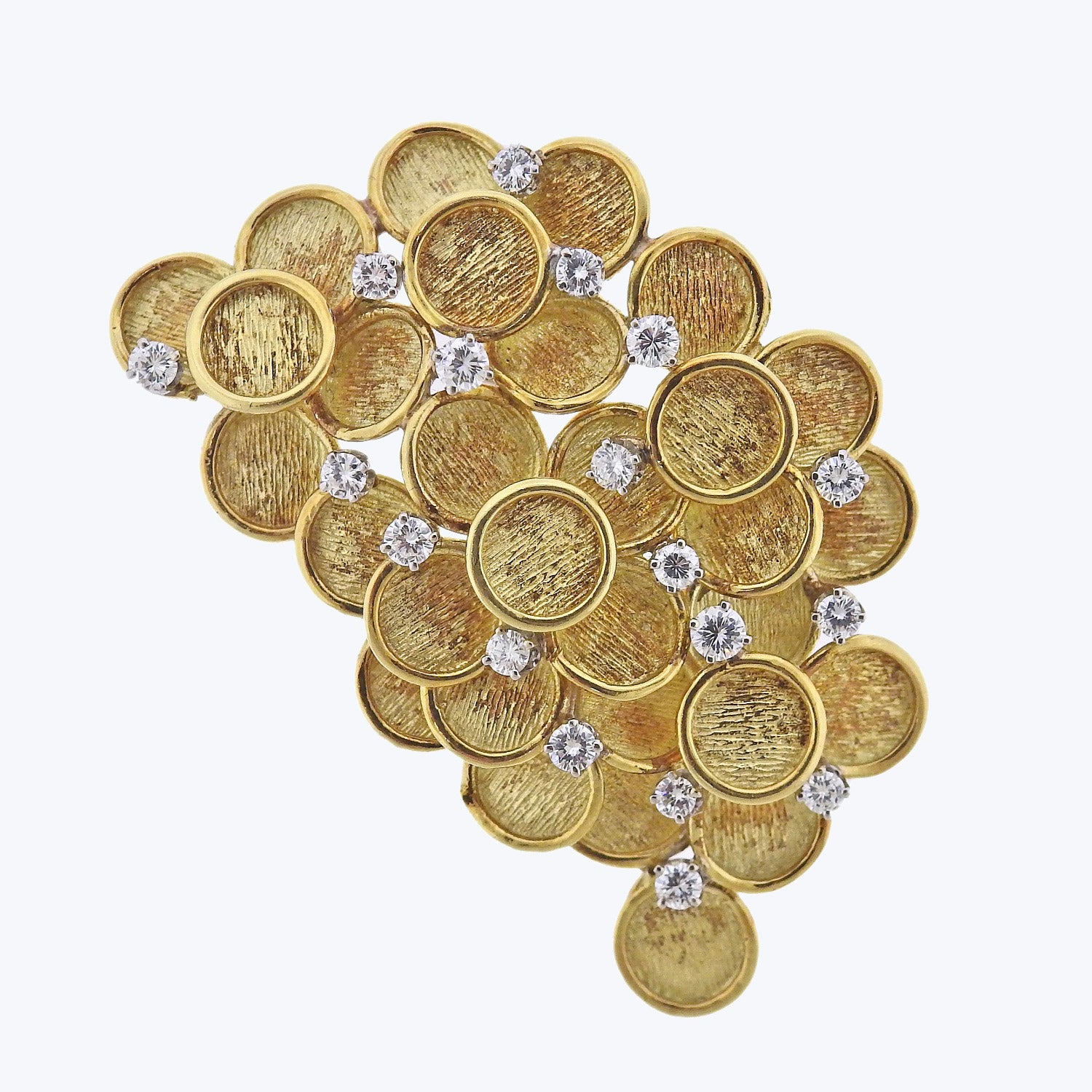 Cartier 1970s 18K Yellow Gold Diamond Brooch/Pin Default Title