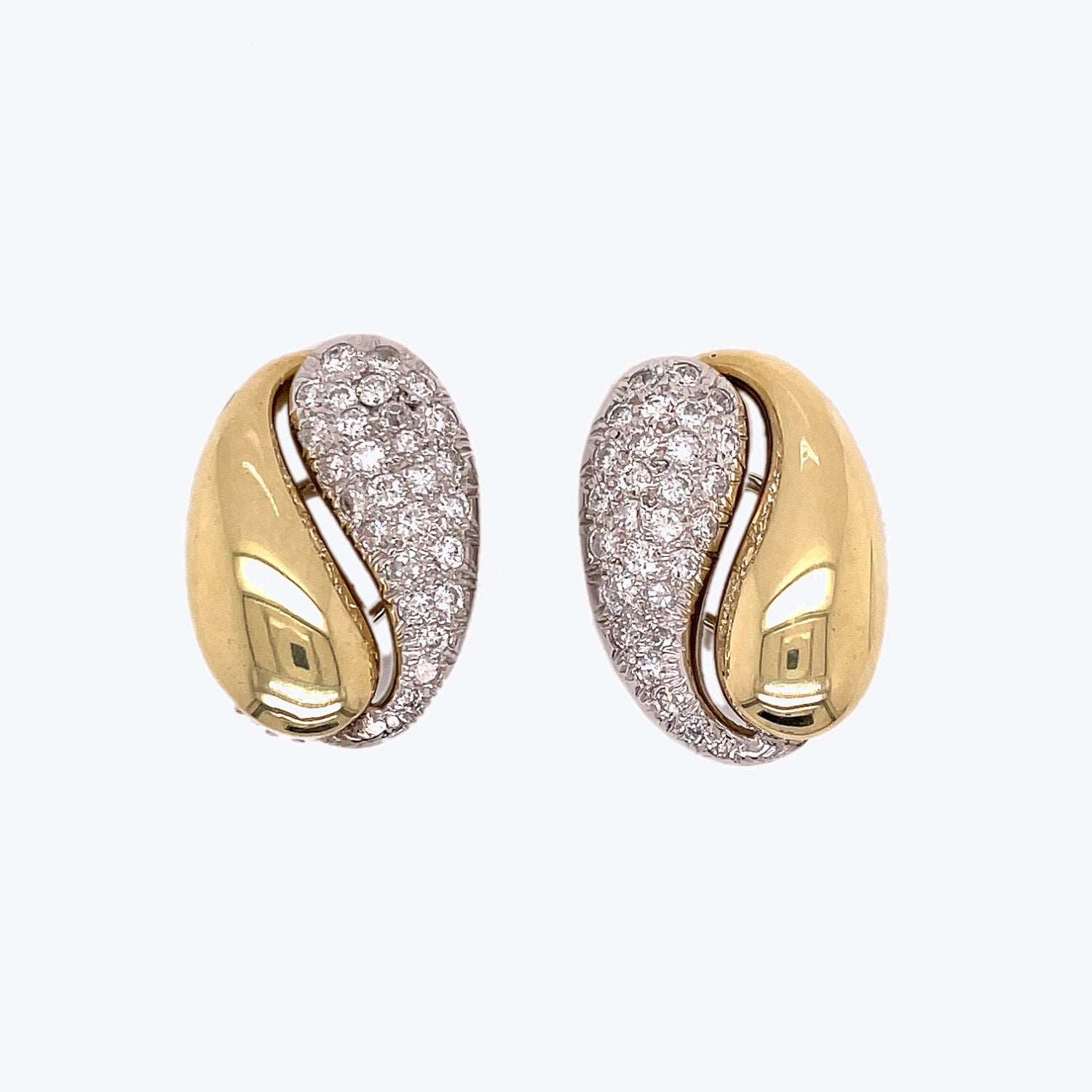 Vintage 14K Gold Diamond Earrings Default Title