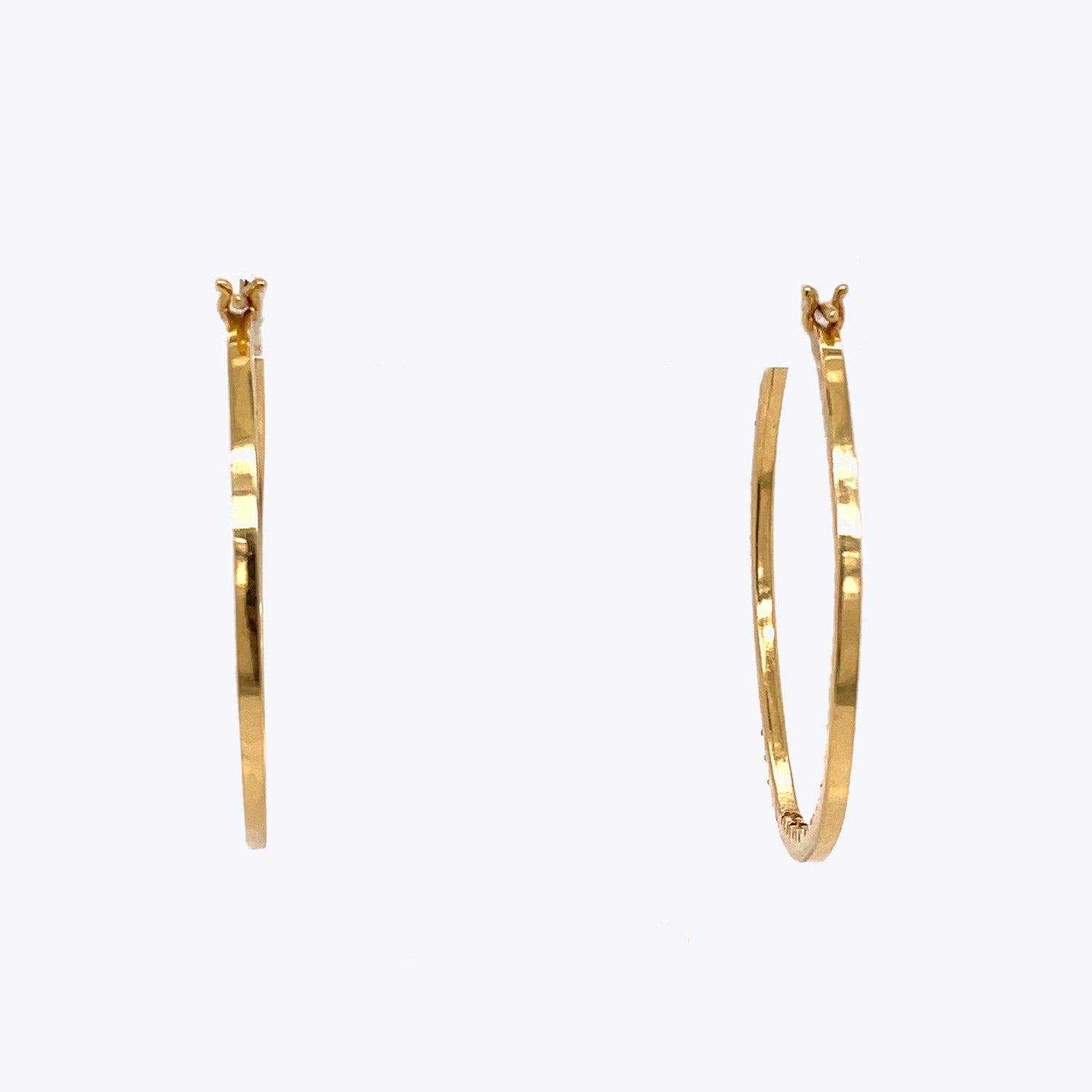Contemporary 14K Gold Diamond Hoop Earrings Default Title