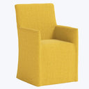 Linen Slipcover Dining Arm Chair-Yolk