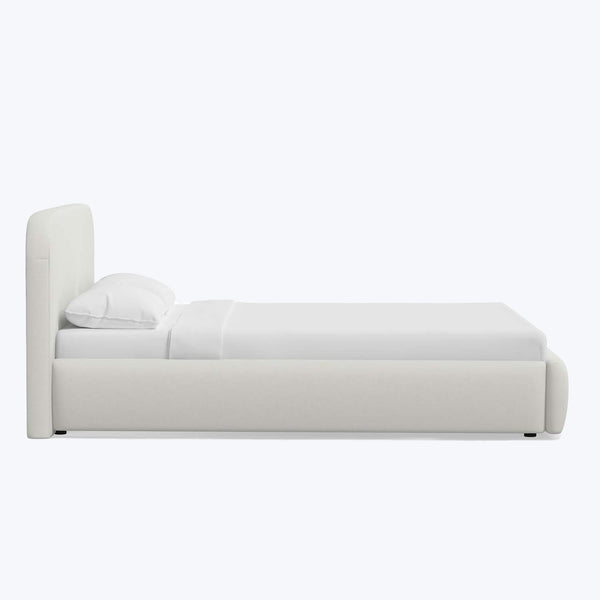 Emme Linen Platform Bed-White-Full