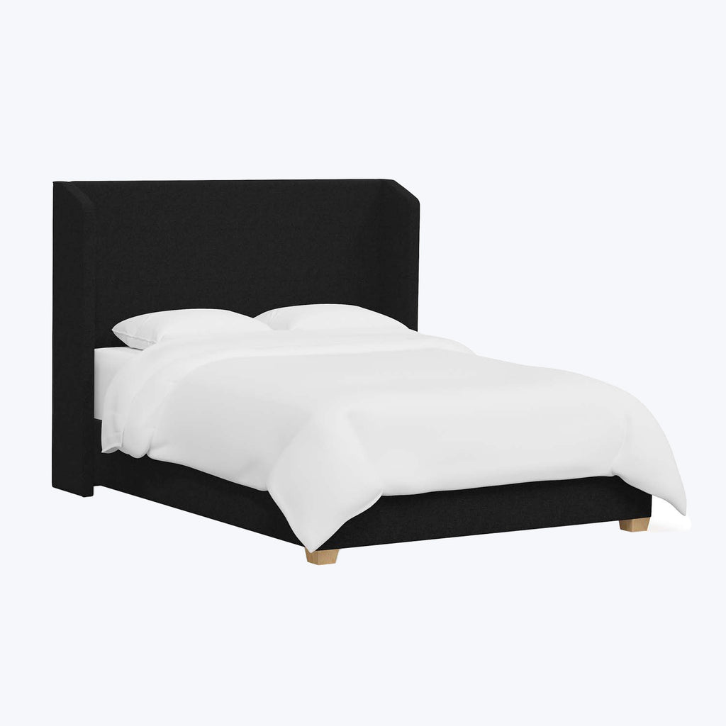 Linen Wingback Bed-White-Full