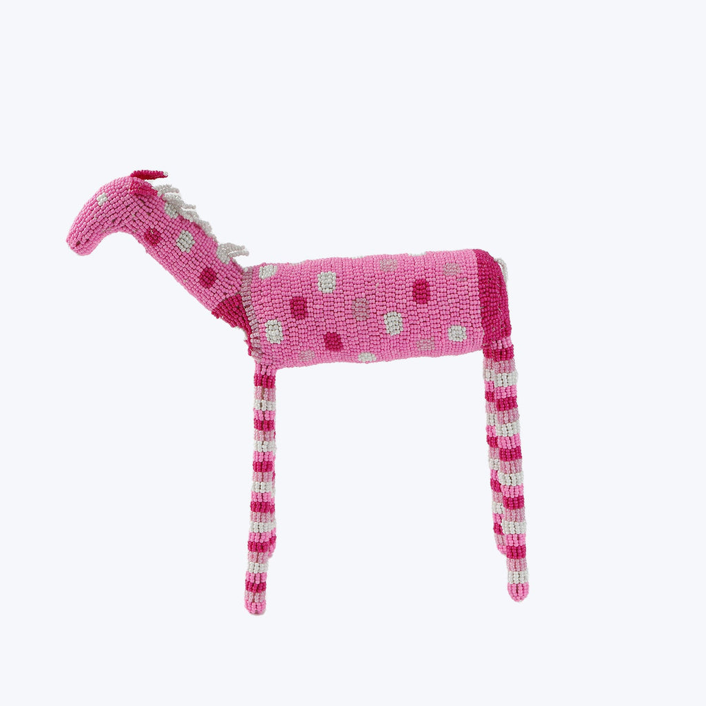 Pink Beaded Horse-Small