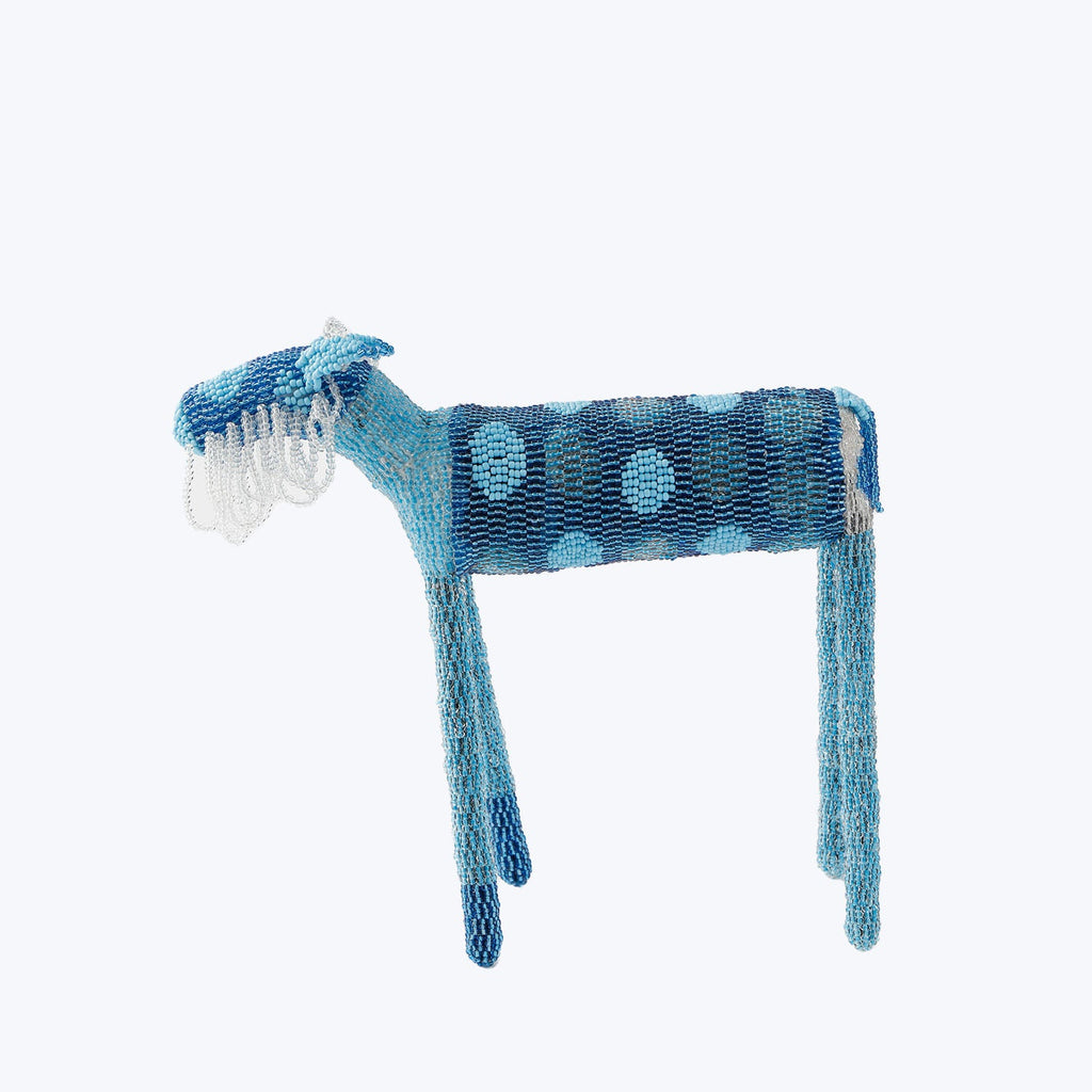 Blue Beaded Lion-Small-Lion