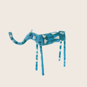 Blue Beaded Animal Medium / Elephant