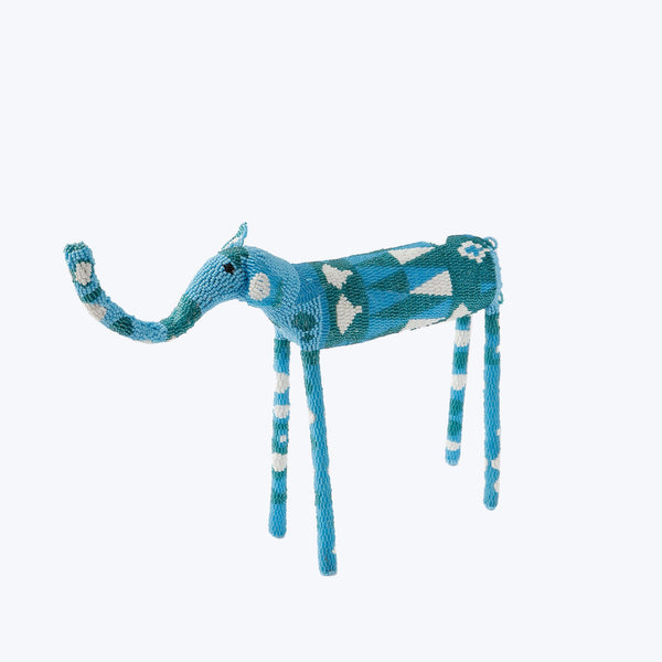 Blue Beaded Animal Medium / Elephant