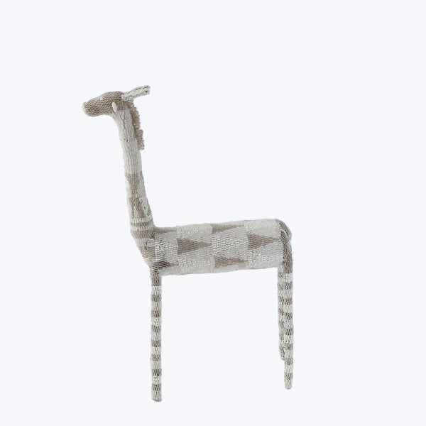 White & Silver Beaded Animal Large / Giraffe