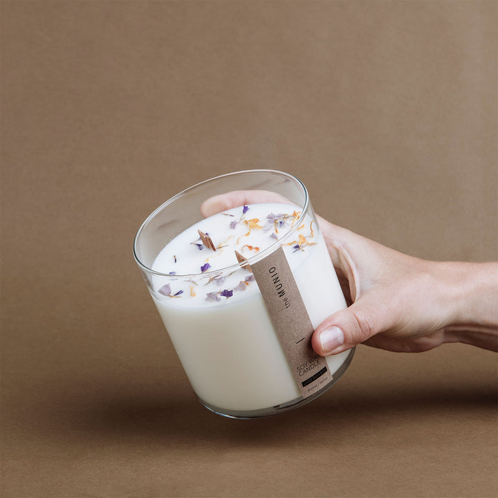 Wild flowers candle in glass votive Default Title