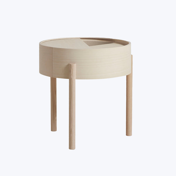 Arc Side Table-White Pigmented Ash