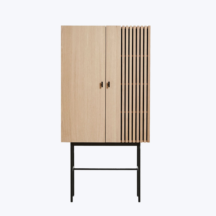 Array Highboard White Pigmented Oak