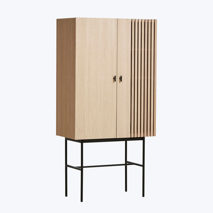 Array Highboard White Pigmented Oak