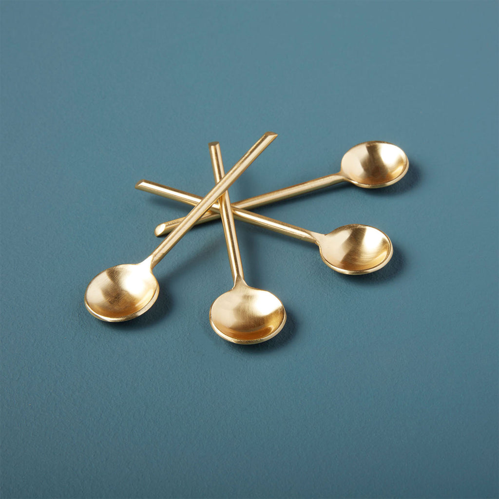 Gold Thin Spoons, Set of 4-Small