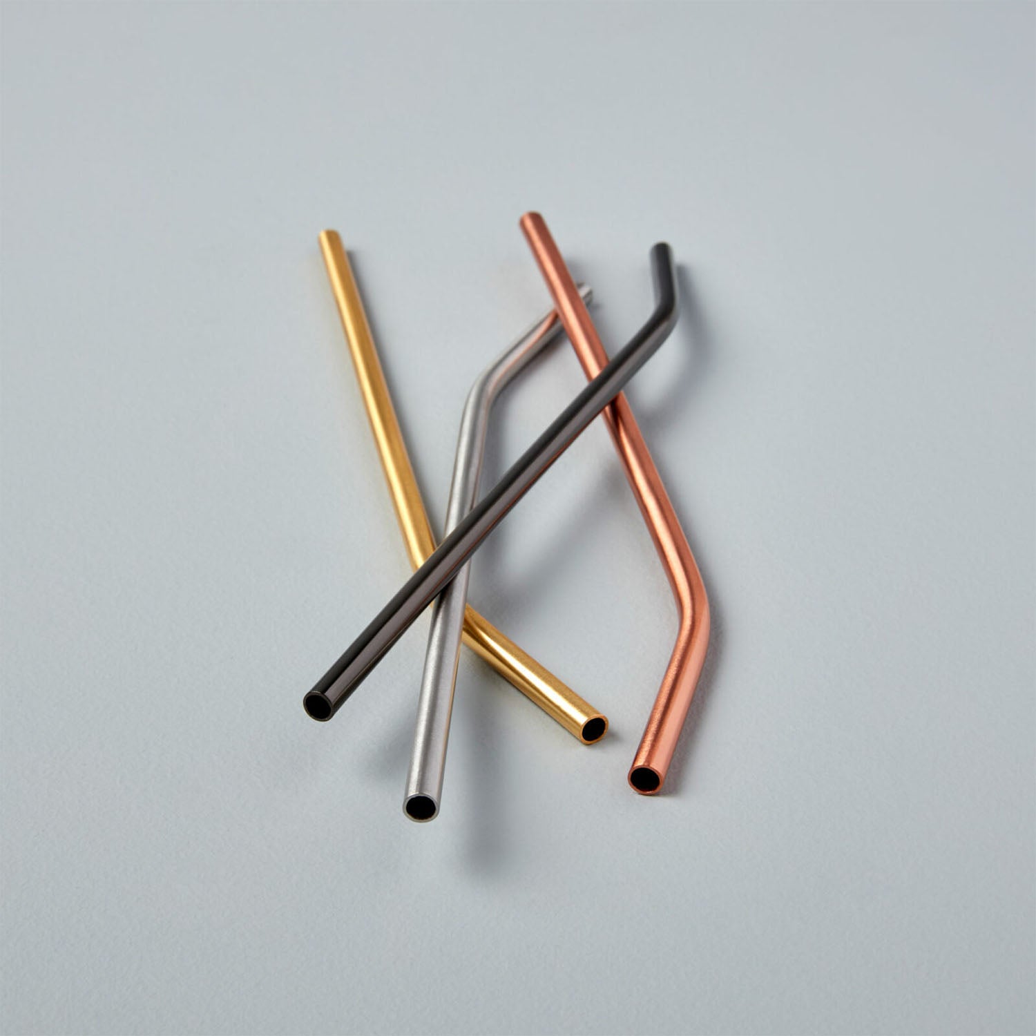 Matte Metallic Stainless Straws, Set of 4 Asst. Default Title