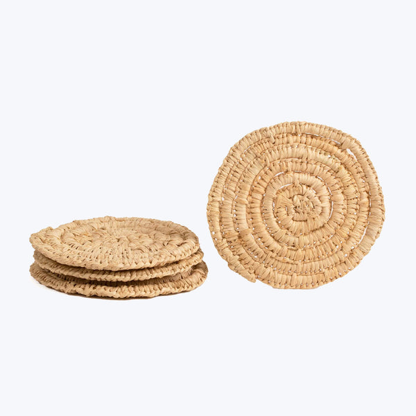 Stone Coasters - Natural Crochet, Set of 4 Default Title