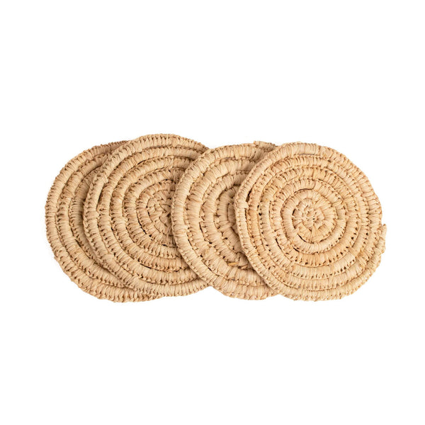 Stone Coasters - Natural Crochet, Set of 4 Default Title