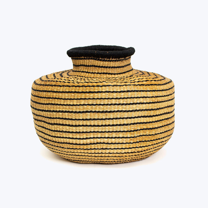 Striped Black Grass Pot Default Title